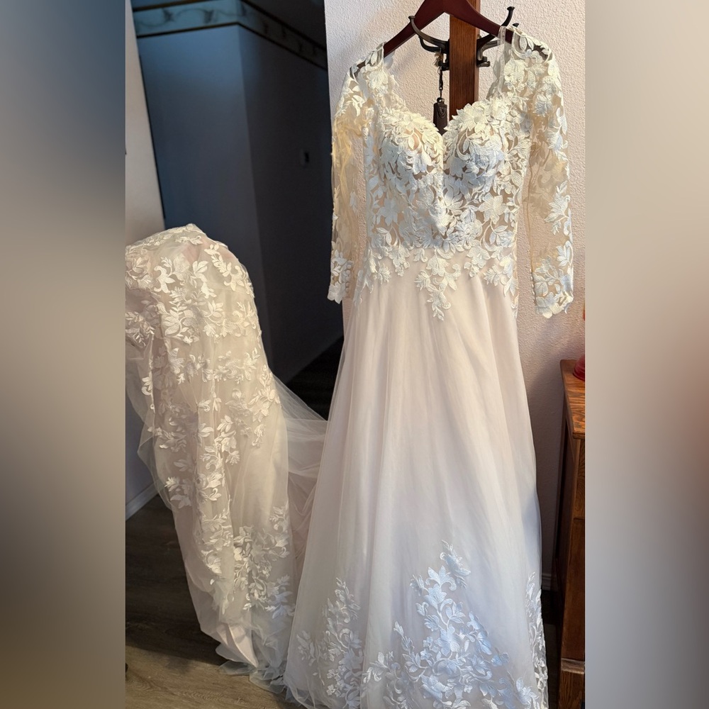 Mori Lee Ivory and Blue Bridal Gown